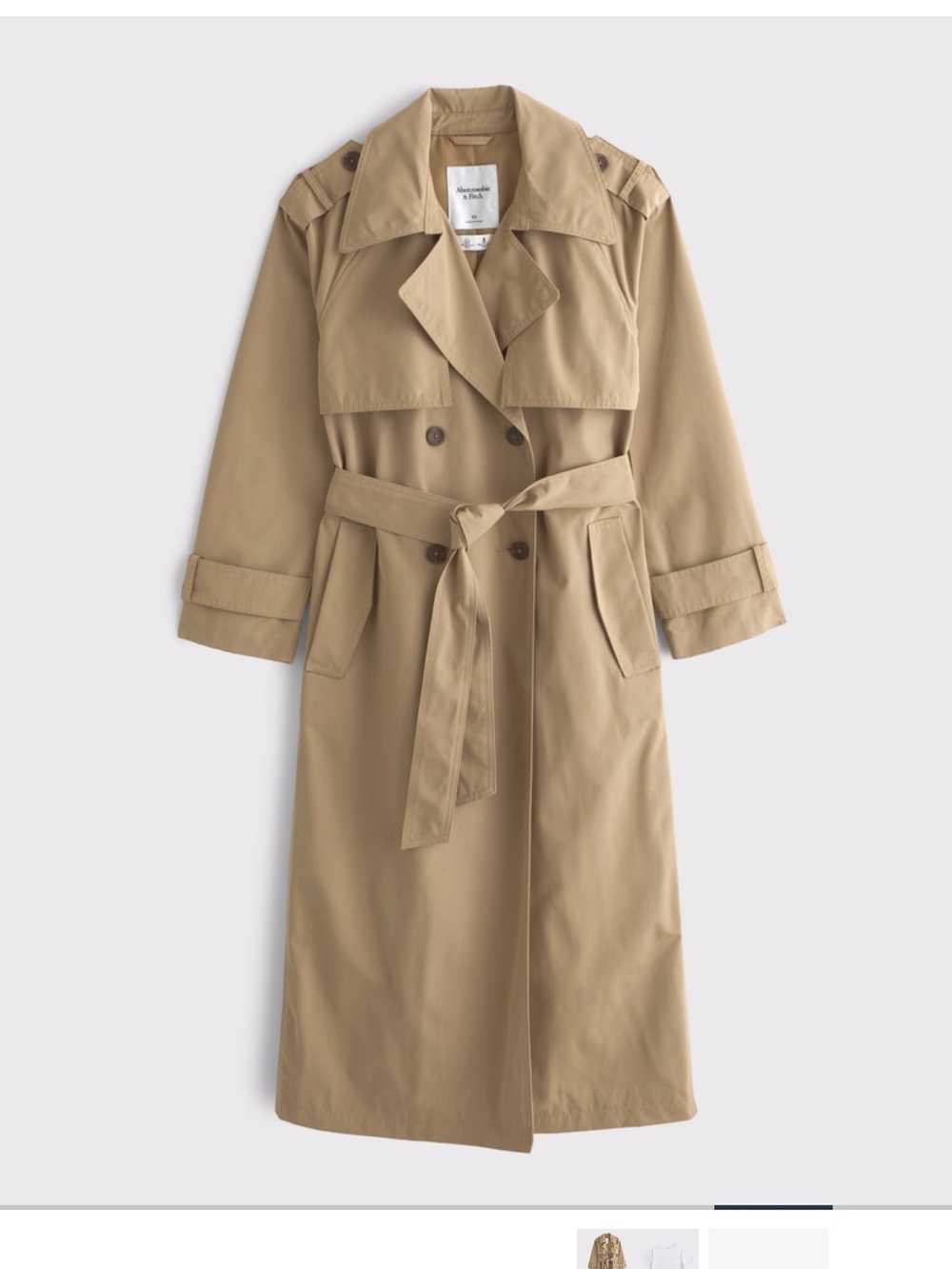 Abercrombie & Fitch Tan Belted Trench Coat - Picture 4 of 4